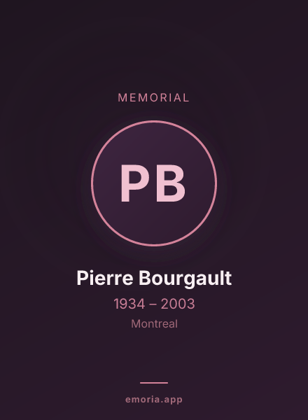 Memorial portrait of Pierre Bourgault