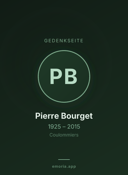 Gedenkportrait von Pierre Bourget