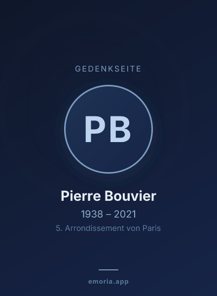 Gedenkportrait von Pierre Bouvier