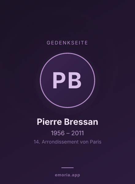 Gedenkportrait von Pierre Bressan