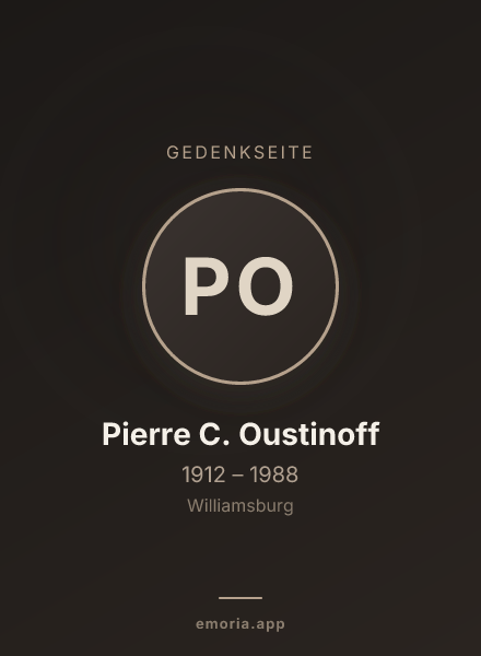 Gedenkportrait von Pierre C. Oustinoff