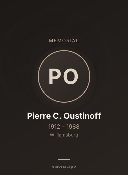 Memorial portrait of Pierre C. Oustinoff
