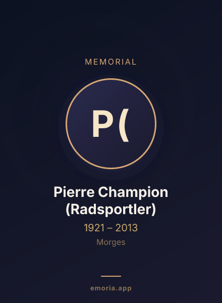 Memorial portrait of Pierre Champion (Radsportler)