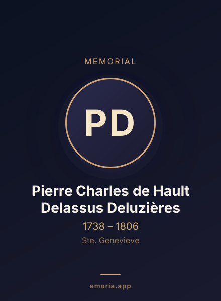 Memorial portrait of Pierre Charles de Hault Delassus Deluzières