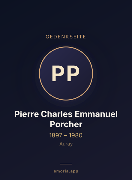 Gedenkportrait von Pierre Charles Emmanuel Porcher