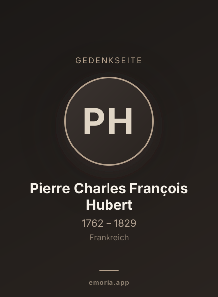 Gedenkportrait von Pierre Charles François Hubert