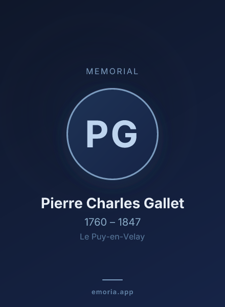 Memorial portrait of Pierre Charles Gallet