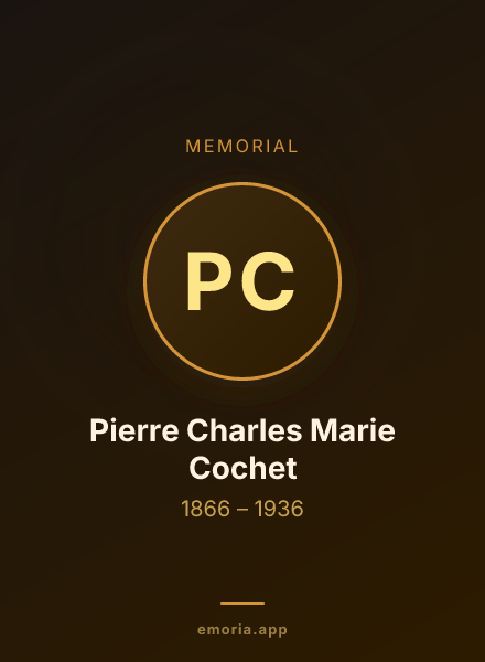 Memorial portrait of Pierre Charles Marie Cochet