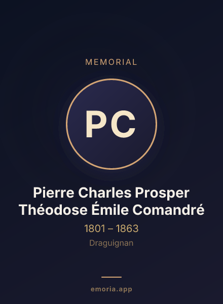 Memorial portrait of Pierre Charles Prosper Théodose Émile Comandré