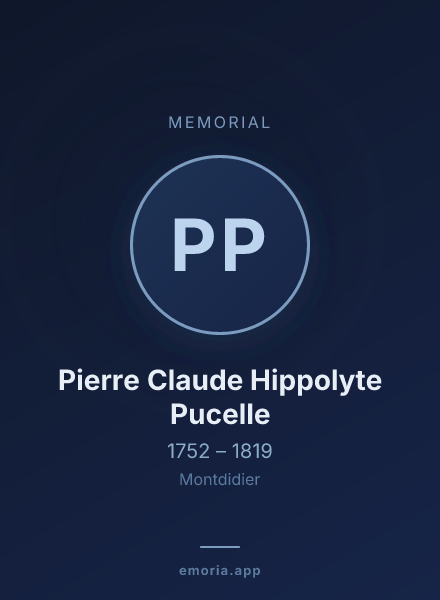 Memorial portrait of Pierre Claude Hippolyte Pucelle