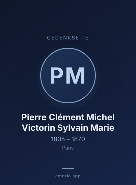 Gedenkportrait von Pierre Clément Michel Victorin Sylvain Marie