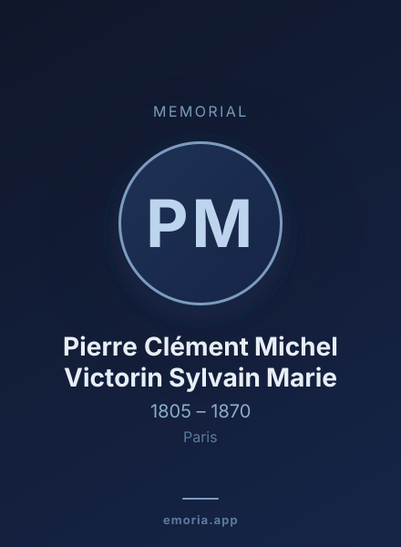 Memorial portrait of Pierre Clément Michel Victorin Sylvain Marie