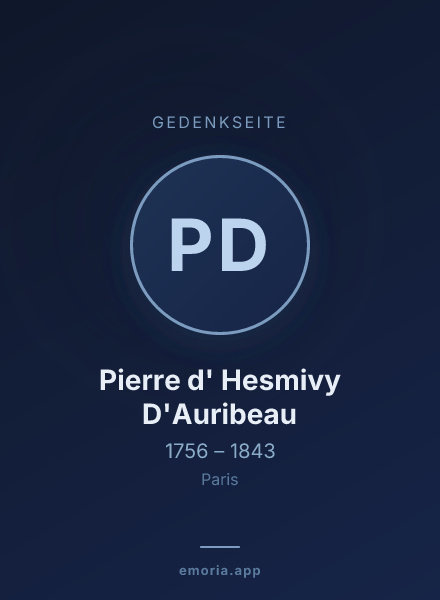 Gedenkportrait von Pierre d' Hesmivy D'Auribeau