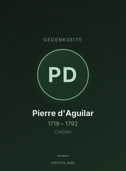 Gedenkportrait von Pierre d'Aguilar