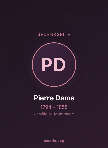 Gedenkportrait von Pierre Dams