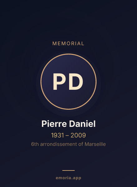 Memorial portrait of Pierre Daniel