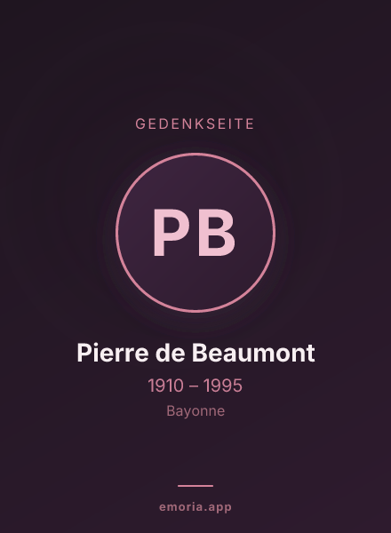 Gedenkportrait von Pierre de Beaumont