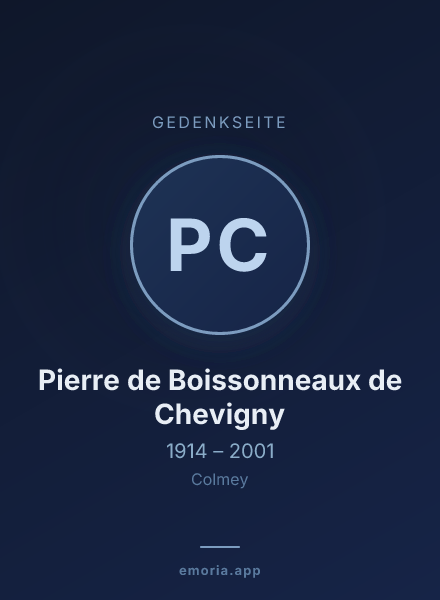 Gedenkportrait von Pierre de Boissonneaux de Chevigny