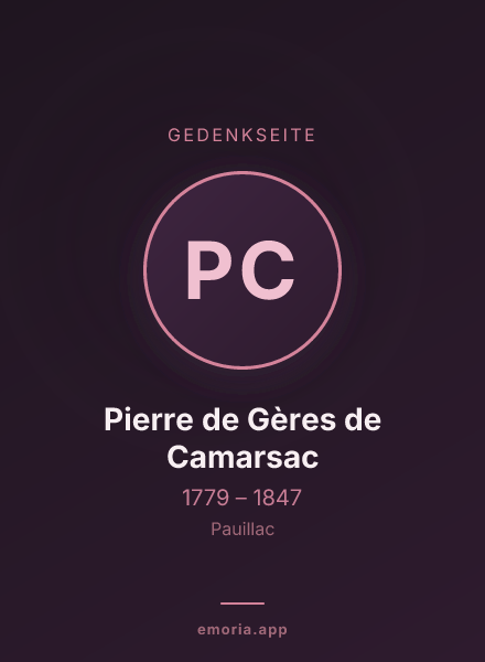 Gedenkportrait von Pierre de Gères de Camarsac