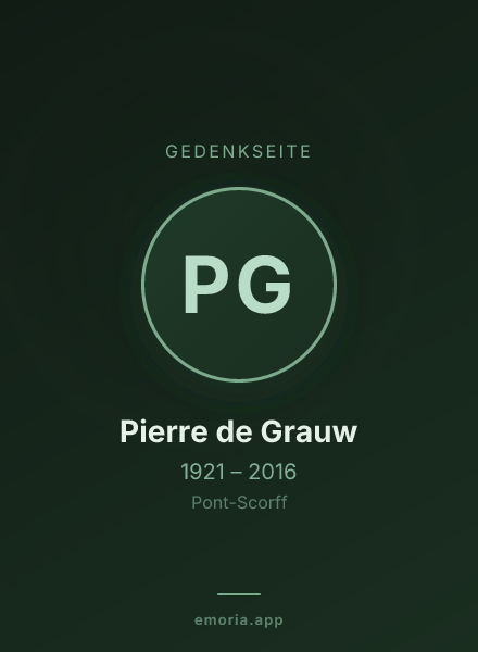 Gedenkportrait von Pierre de Grauw