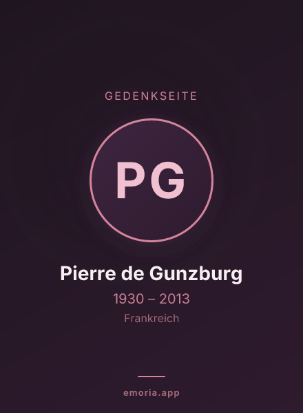 Gedenkportrait von Pierre de Gunzburg