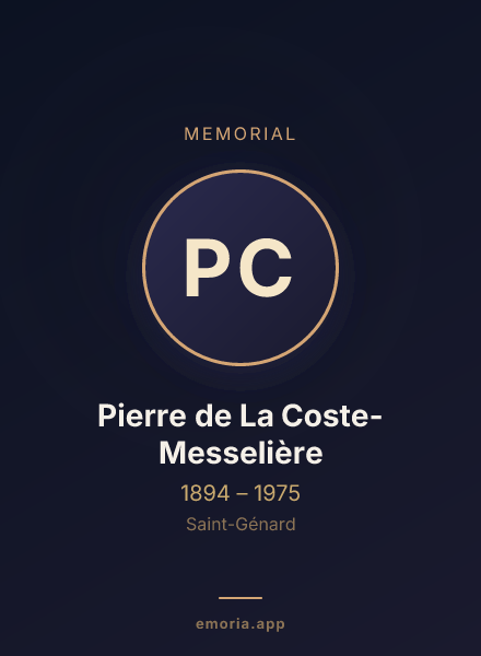 Memorial portrait of Pierre de La Coste-Messelière
