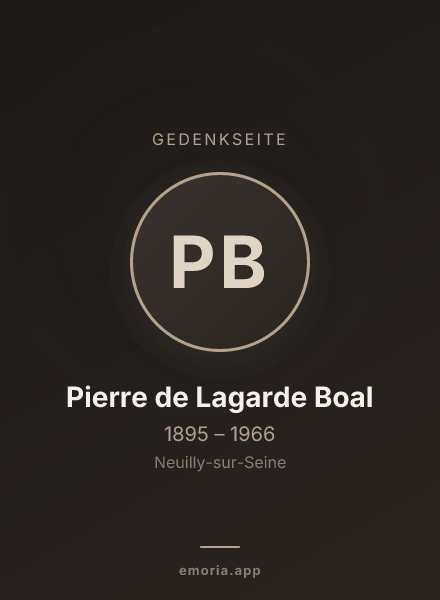 Gedenkportrait von Pierre de Lagarde Boal