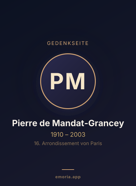 Gedenkportrait von Pierre de Mandat-Grancey