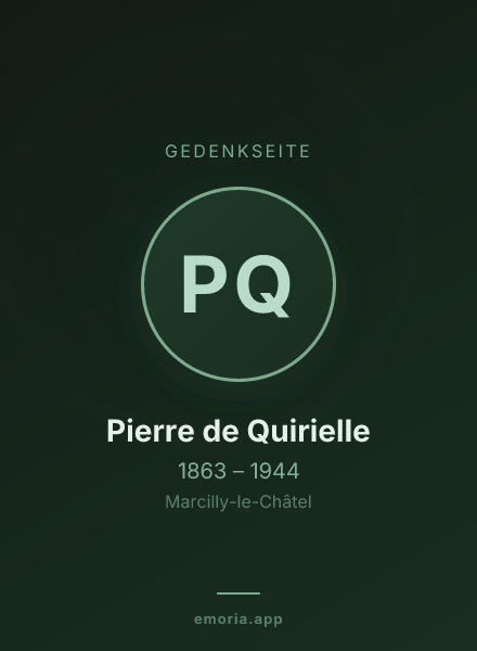 Gedenkportrait von Pierre de Quirielle