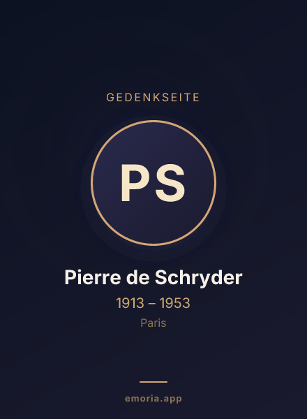 Gedenkportrait von Pierre de Schryder