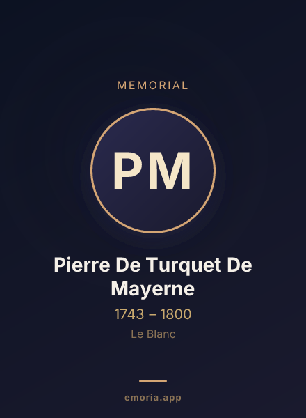 Memorial portrait of Pierre De Turquet De Mayerne