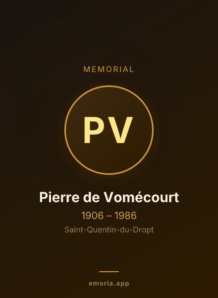 Memorial portrait of Pierre de Vomécourt