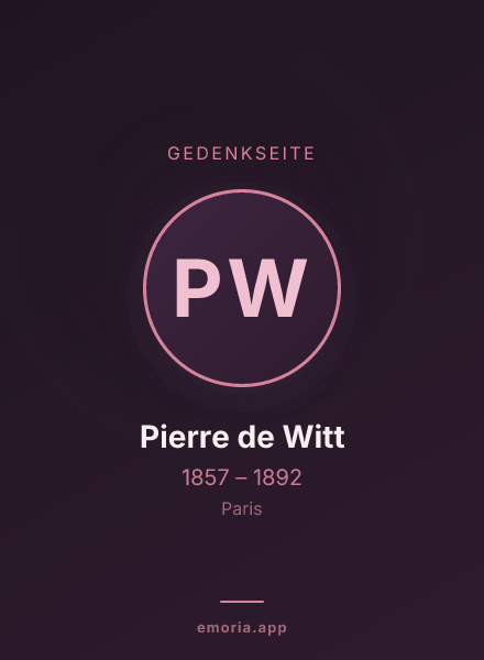 Gedenkportrait von Pierre de Witt