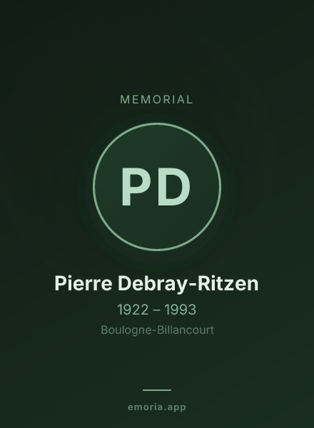 Memorial portrait of Pierre Debray-Ritzen