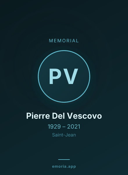 Memorial portrait of Pierre Del Vescovo