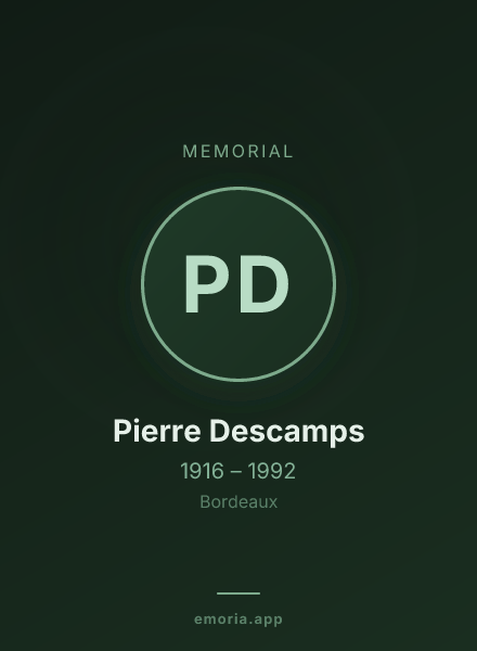 Memorial portrait of Pierre Descamps