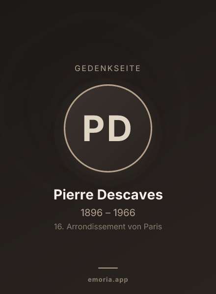 Gedenkportrait von Pierre Descaves