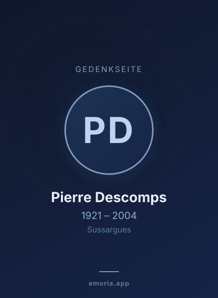 Gedenkportrait von Pierre Descomps
