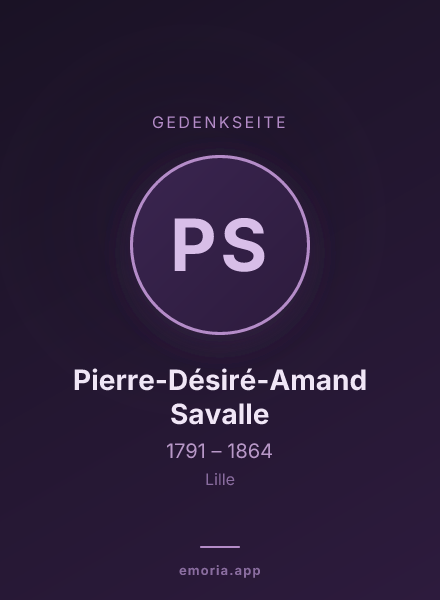 Gedenkportrait von Pierre-Désiré-Amand Savalle