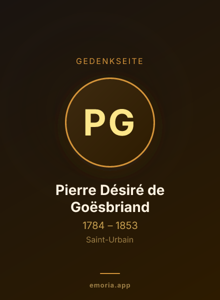 Gedenkportrait von Pierre Désiré de Goësbriand
