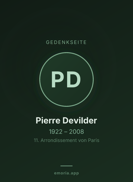 Gedenkportrait von Pierre Devilder