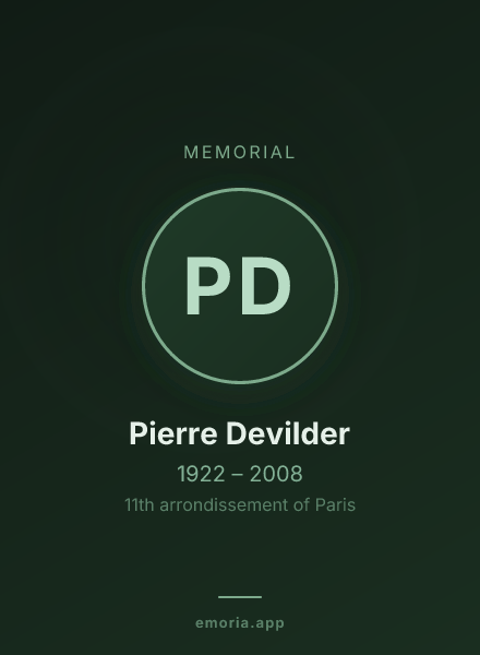 Memorial portrait of Pierre Devilder