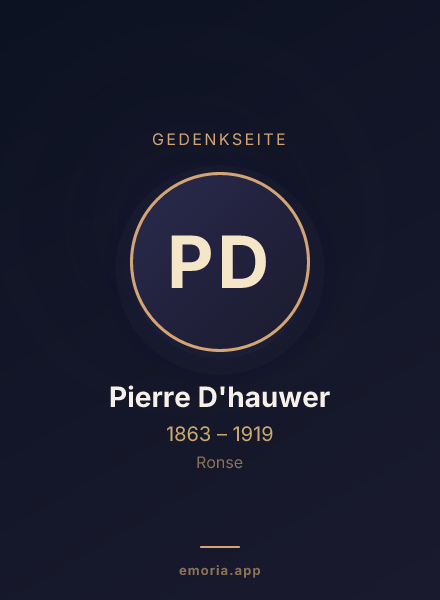 Gedenkportrait von Pierre D'hauwer