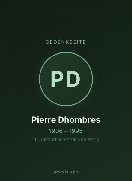 Gedenkportrait von Pierre Dhombres