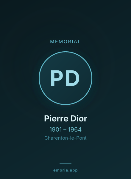 Memorial portrait of Pierre Dior