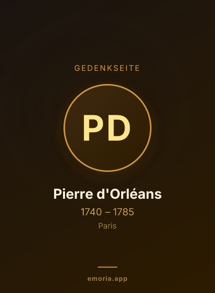 Gedenkportrait von Pierre d'Orléans
