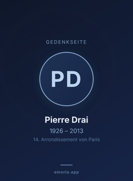 Gedenkportrait von Pierre Drai