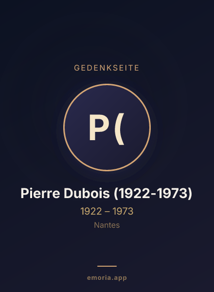 Gedenkportrait von Pierre Dubois (1922-1973)