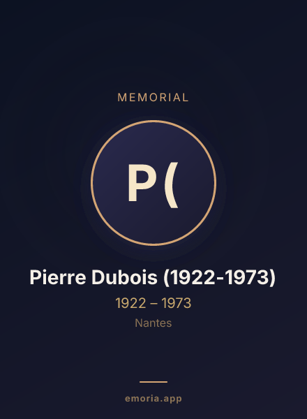 Memorial portrait of Pierre Dubois (1922-1973)