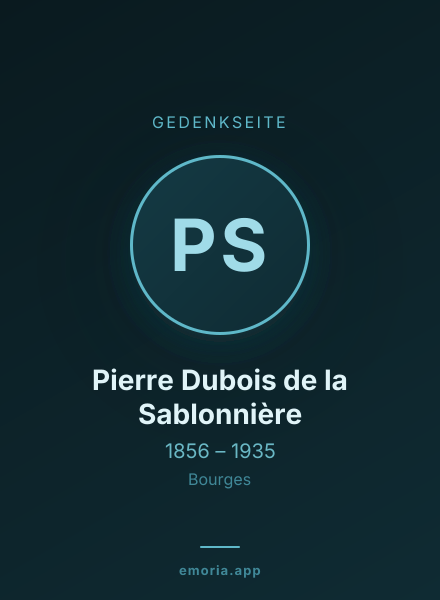 Gedenkportrait von Pierre Dubois de la Sablonnière